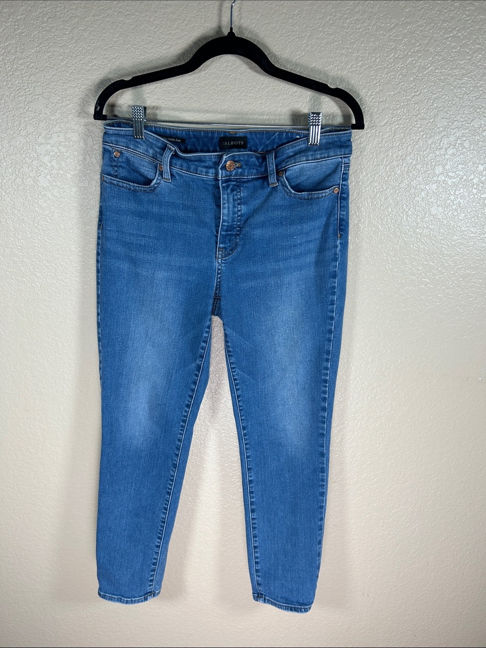 Talbots Women's Blue Skinny Jeans - Mid Wash Stretch Denim